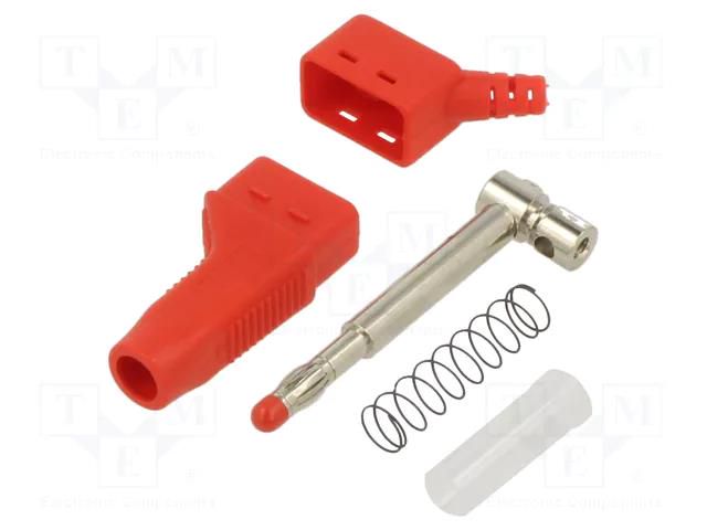 Connector: 4mm banana; plug; 32A; 30VAC; 60VDC; red; 2.5mm2 STÄUBLI ZGL-425-22