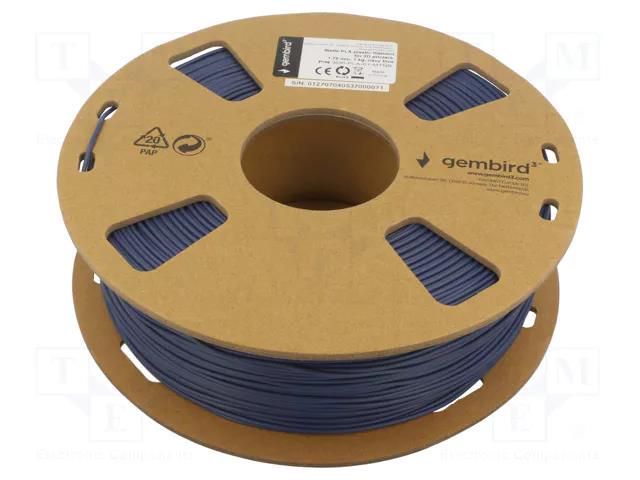 Filament: PLA-MATT; 1.75mm; navy blue; 190÷220°C; 1kg GEMBIRD 3DP-PLA-01-MTNB