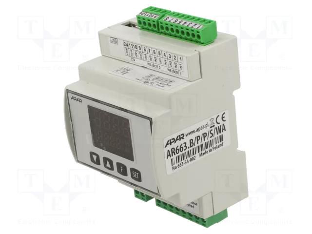 Module: dual channel regulator; relay; OUT 2: relay; OUT 3: SSR APAR AR663BPPSWA