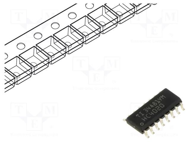 IC: digital; 14bit,asynchronous,binary counter; SMD; SOIC16; HC TEXAS INSTRUMENTS SN74HC4020DR