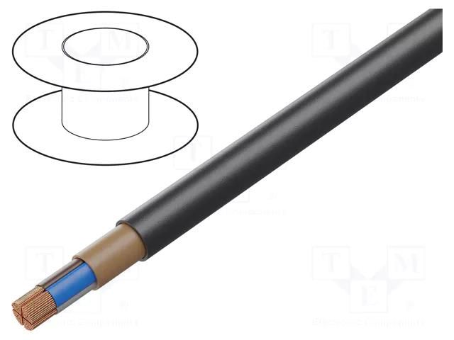 Wire; NYY; 4x70mm2; round; stranded; Cu; PVC; black; 600V,1kV HELUKABEL NYY-O-4X70-SM