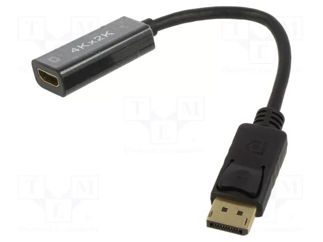 Adapter; DisplayPort plug,HDMI socket; 0.15m; black; black ART ART-AL-OEM-84