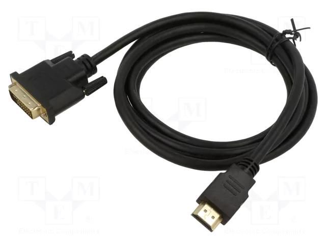 Cable; DVI-D (18+1) plug,HDMI plug; 1.8m; black; HDMI 1.3 ART ART-OEM-41