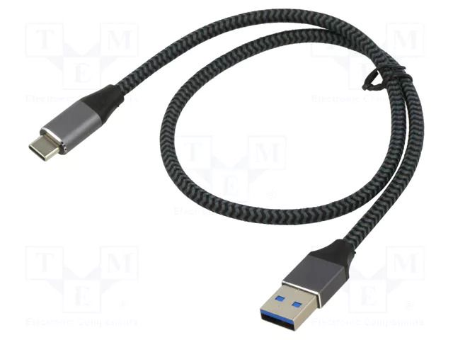 Cable; USB 3.1; USB A plug,USB C plug; 2m; black-grey; 10Gbps; 15W ART ART-OEM-C2-2