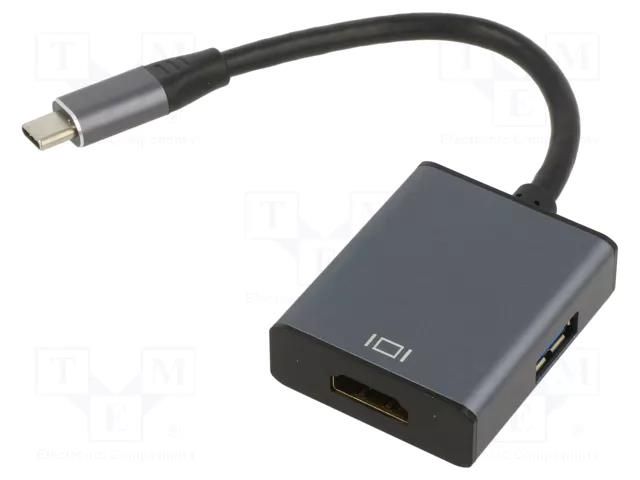 Adapter; HDMI 1.4,USB 3.0; HDMI socket,USB A socket,USB C plug ART ART-OEM-C8
