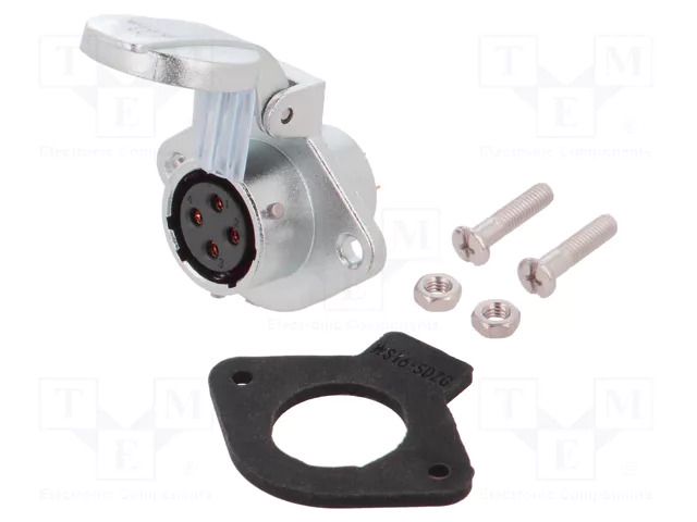 Connector: circular; socket; female; PIN: 4; IP67; WY16; 15A; 500V WEIPU WY16K4BZG1