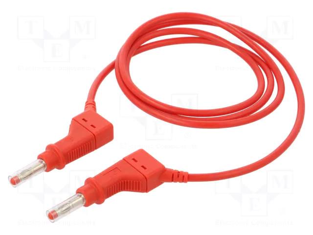 Test lead; 19A; banana plug 4mm,both sides; Len: 1m; red STÄUBLI XZG410/SIL-10022