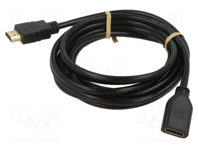 Cable; HDMI socket,HDMI plug; HDCP 2.2,HDMI 2.0; 3m; black GOOBAY GOOBAY-61310