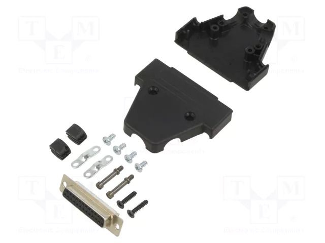 Connector: D-Sub; PIN: 25; plug; female; soldering; for cable; black ENCITECH TRI-P-25-DMS-K