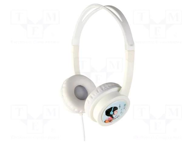 Headphones; white; Jack 3,5mm; headphones; 1.2m; 85dB GEMBIRD MHP-JR-W