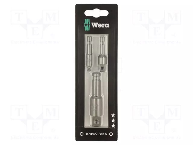 Kit: adapter; Holder: hexagonal; 1/2",1/4",3/8"; 3pcs. WERA WERA.05073200001