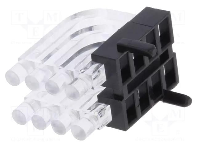 Fiber for LED; Ø2mm; No.of mod: 8; round; Front: convex MENTOR 1296.1024