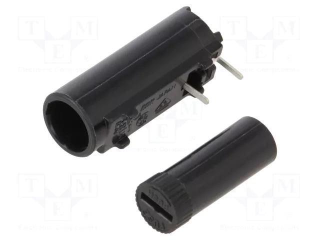 Fuse holder; THT; 5x20mm; 10A; thermoplastic; Pitch: 10mm; black ESKA 502830