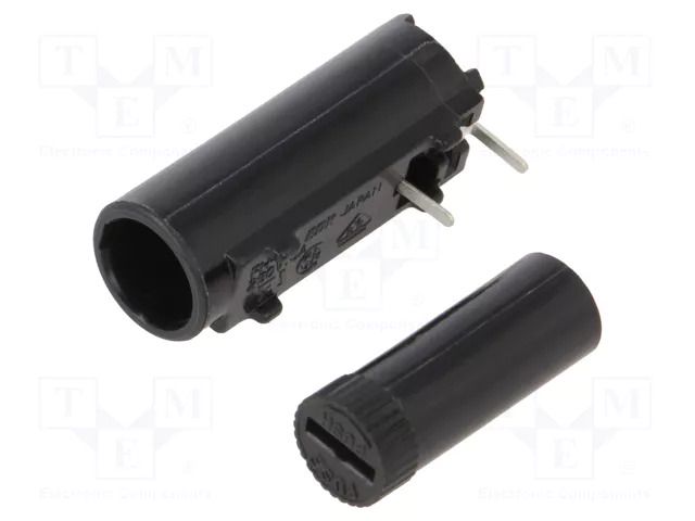 Fuse holder; THT; 5x20mm; 10A; thermoplastic; Pitch: 10mm; black ESKA 502830