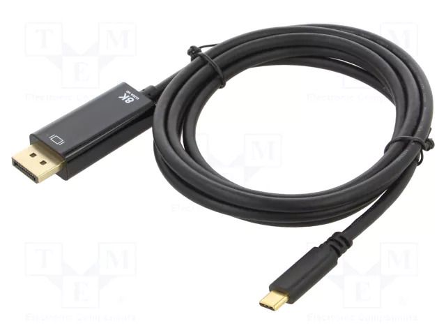 Adapter; DisplayPort 1.4; DisplayPort plug,USB C plug; 1.8m ART ART-OEM-C5-2