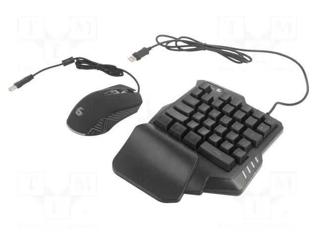 Gaming kit; black; USB A; wired,US layout; 1.8m; No.of butt: 7 GEMBIRD GGS-IVAR-TWIN