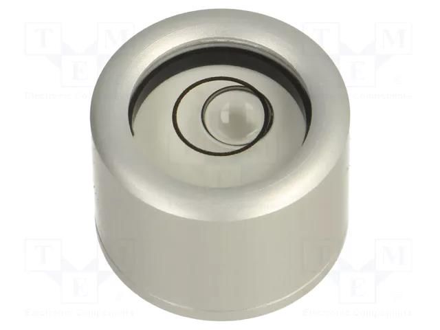 Spirit level; H: 15mm; aluminium; Body: natural; bull's eye levels ELESA+GANTER GN2280-ALN-20-K30