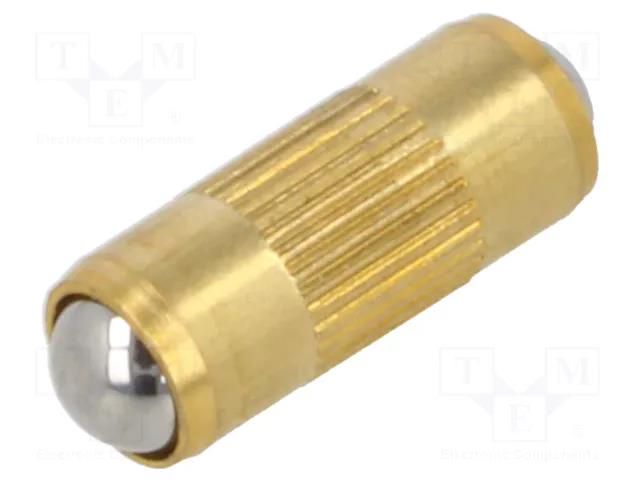 Ball latch; brass; L: 7.3mm; F1: 2N; F2: 4.5N; Features: with spring ELESA+GANTER GN614.2-3