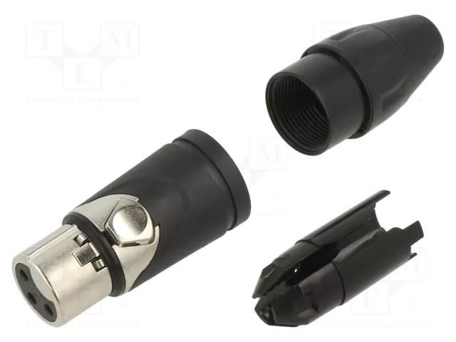 Connector: XLR; plug; female; AX; 15A; 133V; PIN: 3; IP40; straight AMPHENOL AXX3F