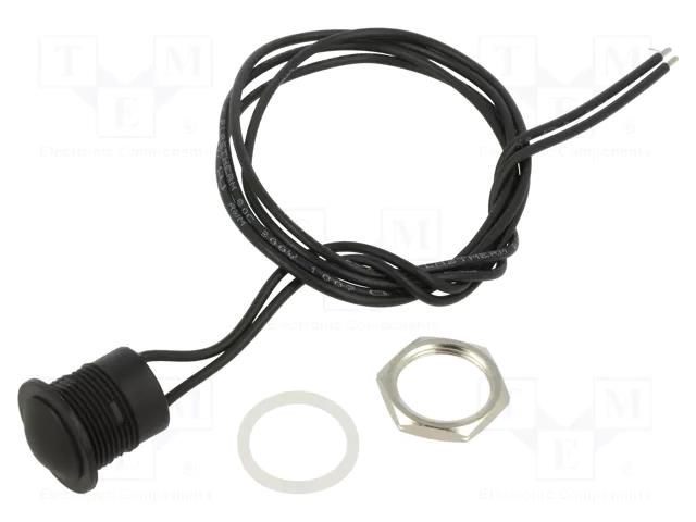 Switch: vandal resistant; Pos: 2; SPST-NO; 2A/24VDC; IP65; OFF-(ON) APEM IAR3F1200