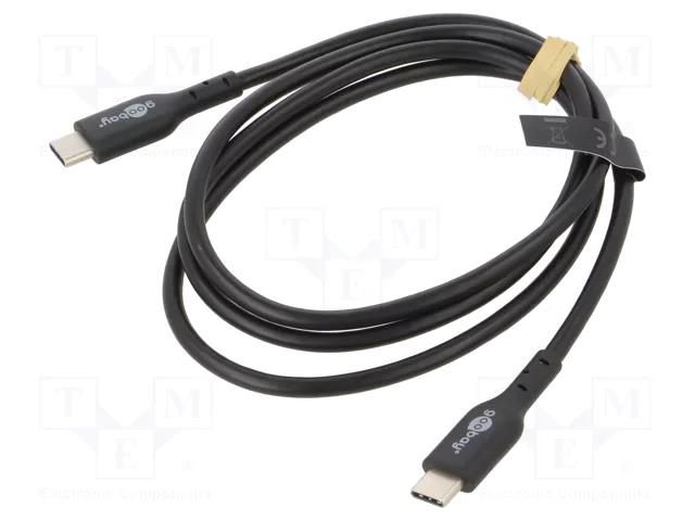 Cable; USB 2.0; USB C plug,both sides; 1m; black; Core: Cu,tinned GOOBAY USBC.2.0-240-010BK