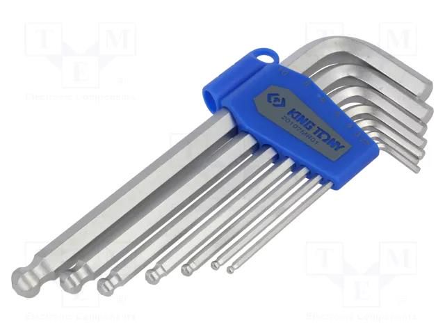 Wrenches set; hex key,spherical; 7pcs. KING TONY KT-20107MR01