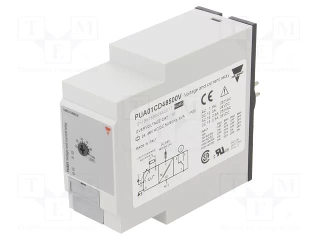 Voltage monitoring relay; 24÷48VAC; 24÷48VDC; socket; SPDT; IP20 CARLO GAVAZZI PUA01CD48500V