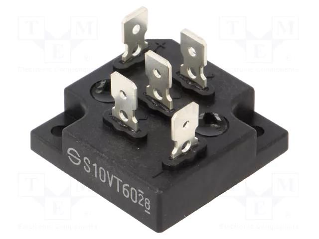 Bridge rectifier: three-phase; Urmax: 600V; If: 10A; Ifsm: 170A; THT SHINDENGEN S10VT60-4000