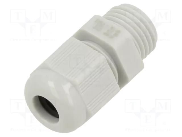 Cable gland; without nut; PG7; IP68; polyamide; light grey TE Connectivity 1SNG601184R0000