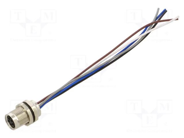 Connector: M8; female; PIN: 5; straight; for panel mounting; socket DEGSON ELECTRONICS SM8-S6C-B5F-2A010