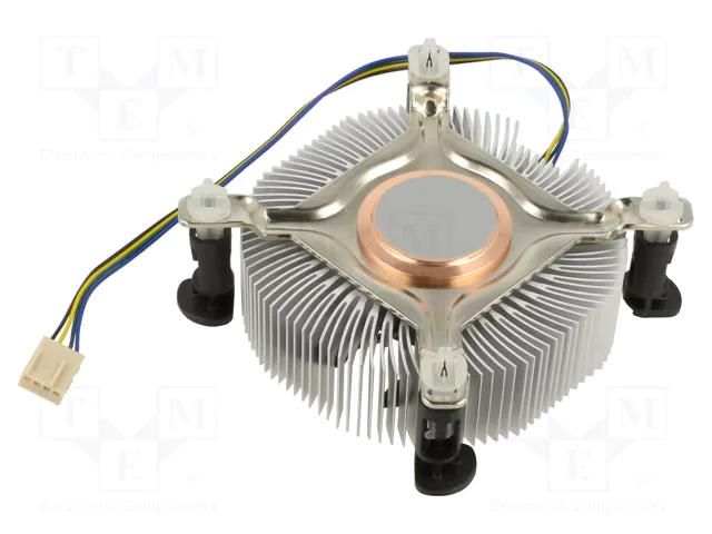 Heatsink: extruded; 12VDC; aluminium,copper; 56.9m3/h; H: 29.5mm Akasa AK-CCE-7106HP