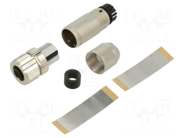 Connector: M12; plug; PIN: 5; female; 60V; straight; push-lock; 4A PHOENIX CONTACT SACC-M12FS-5PLSH