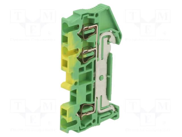 Splice terminal: rail; ST; spring clamp; yellow-green; 31A; ways: 1 PHOENIX CONTACT ST2.5-TWIN-PE