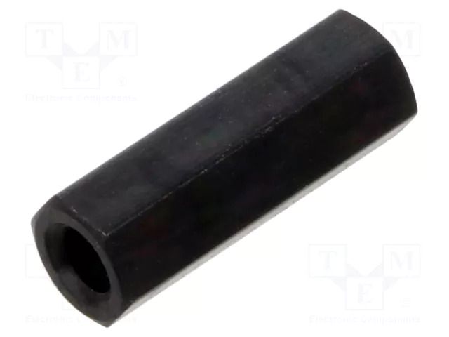 Screwed spacer sleeve; 15mm; Int.thread: M3; hexagonal; brass DREMEC TFF-M3X15/DR113BK