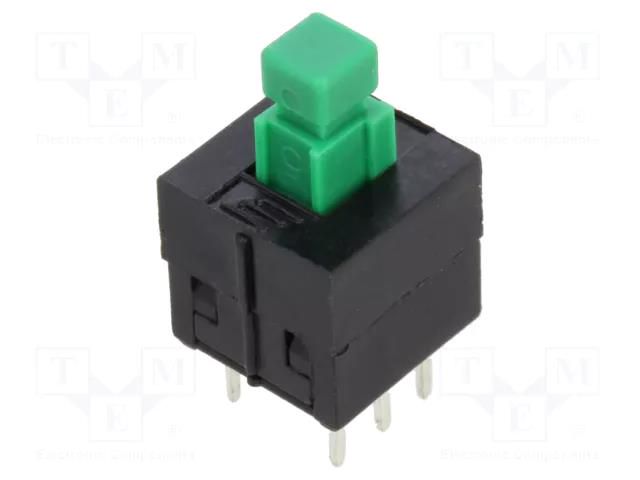 Switch: push-button; Pos: 2; DPDT; 0.1A/30VDC; Illumin: none; THT E-SWITCH TL2201OAYA