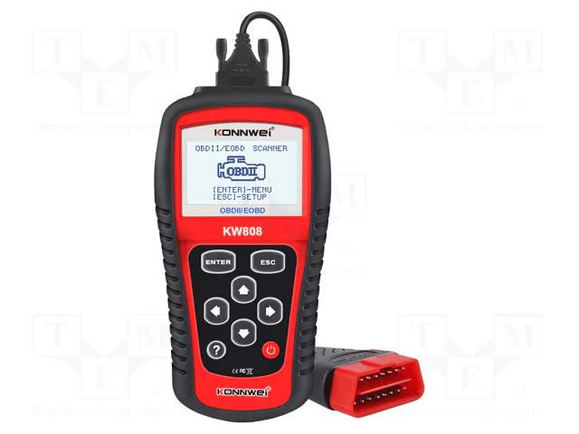 Meter: OBD diagnostic; LCD; user's manual,case,test lead; OBD KONNWEI KW808