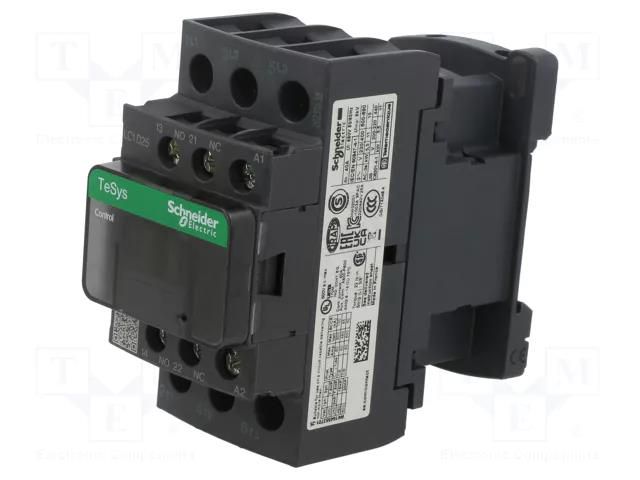 Contactor: 3-pole; NO x3; Auxiliary contacts: NO + NC; 115VAC; 25A SCHNEIDER ELECTRIC LC1D25FE7