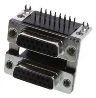 STACKED D SUB CONN, 15P RCPT-RCPT, TH L17H2442120