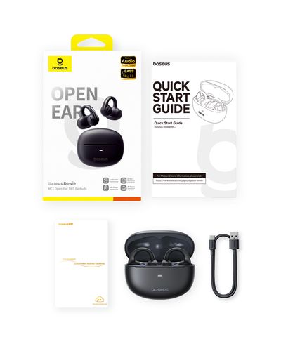 Belaidės Bluetooth 5.4 ausinės Bowie MC1 su įkrovimo dėklu, juodos A00083501126-00 6932172684358