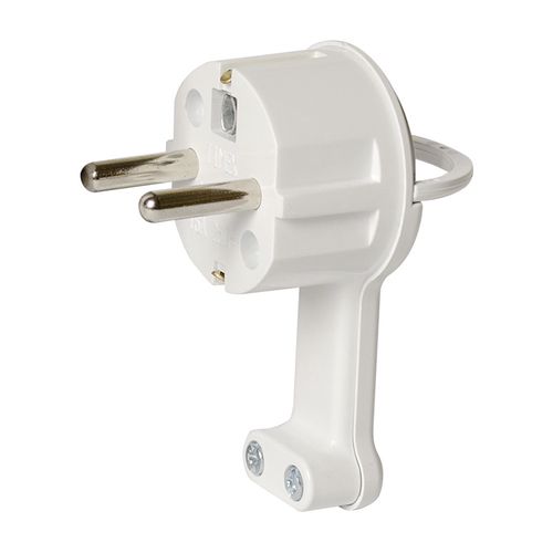 AC connector, Uni-Schuko with earthing, angled, white, ultra slim 230V 16A AC/CX-3U-M/WA/S 5907522128319