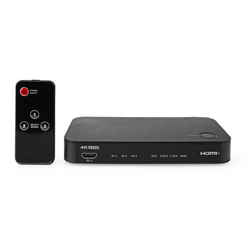 Digital Audio Converter | 2-way | Connection input: DC Power / 3x HDMI™ Input | Connection output: 1x 3.5 mm / 1x TosLink / 2x HDMI™ Output | Automatic / Push Button | Anthracite ACON3455AT 5412810404650