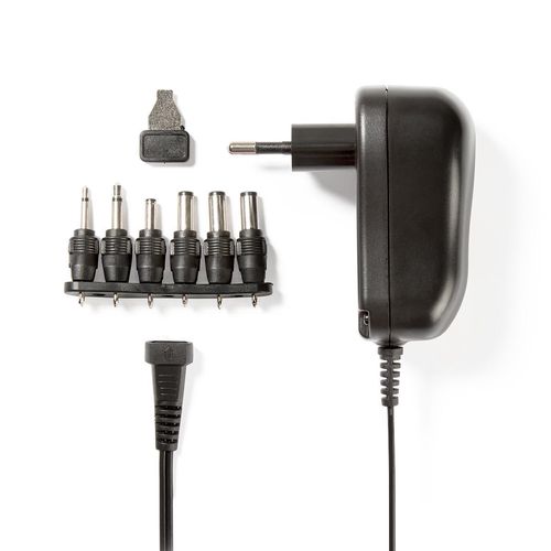 Universal AC Power Adapter | 12 W | 3 - 12 V DC | 1.80 m | 2.0 A | 6 plug(s) | Black ACPA001 5412810267149