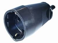 Lizdas Schuko su įžeminimu, kabelinis juodas su įžeminimu AC/CX-3R-FG/B 4012386100546