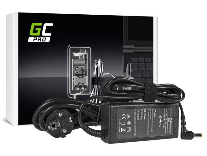 65W įkroviklis nešiojamam kompiuteriui 19V 3.42A, 5.5x1.7mm, ACER, Green Cell PRO AD01P 5902701410612