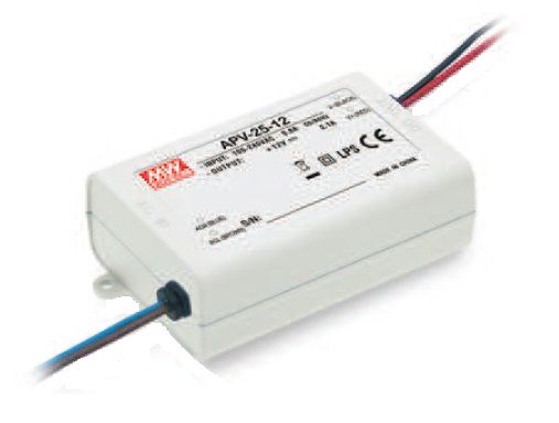 AC-DC Одновыводной светодиодный драйвер постоянного напряжения (CV); выходное напряжение 15 В пост. тока при 1,68 А APV-25-15
