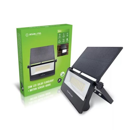 LED solar lamp with motion sensor, 20W, 1800lm, 5200mAh, 4000K, Asalite ASAL0276 5999565665760