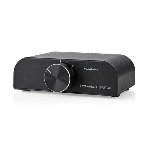 Analogue Audio Switch | 4 port(s) | Connection input: 1x 3.5 mm Audio Input / 3x (2x RCA Female) | Connection output: 1x (2x RCA Female) | Manual | Metal | Anthracite ASWI2424AT 5412810419616