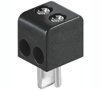 Speaker plug, 2 pins, cable mount, screw connection, black AU/CX-SP-M-B 4040849112430; 4051366112438; 5902270745863