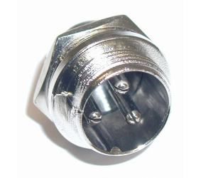 Socket, microphone male 3 pin, panel mount AU/H-MIC3-M 5410329300500