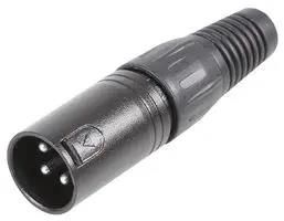 XLR PLUG, 3PIN, BLACK PLS00534
